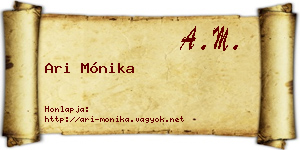Ari Mónika névjegykártya