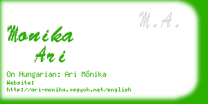 monika ari business card